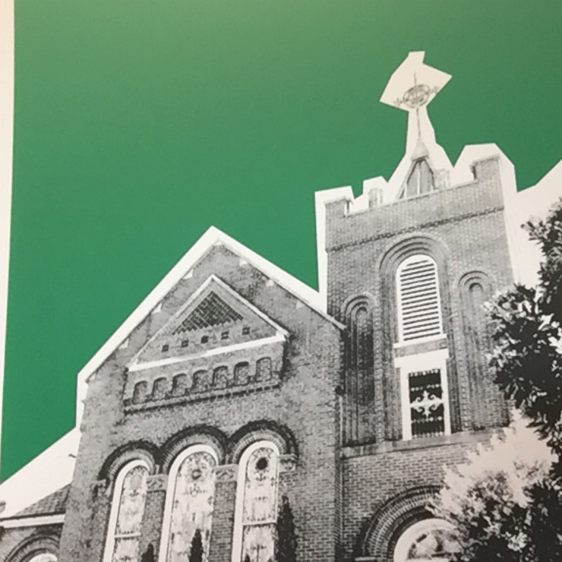 Historic Church Poster Twine Graphics Retail